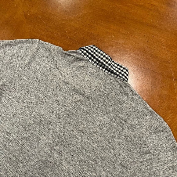 Diesel Men’s Short-Sleeve Gingham Collar Polo Heather Gray Medium Slim Cut Black - Picture 11 of 16